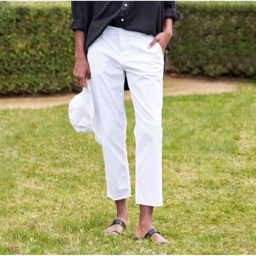 Frank & Eileen White Wicklow The Italian Performance Twill Chino Pants Size 4